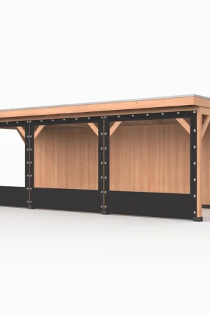 Speciale Aanbieding Verandazeil Wand 750 cm Zwart - voor 14 x 14 cm Staanders